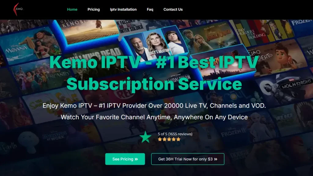 Kemo IPTV Homepage