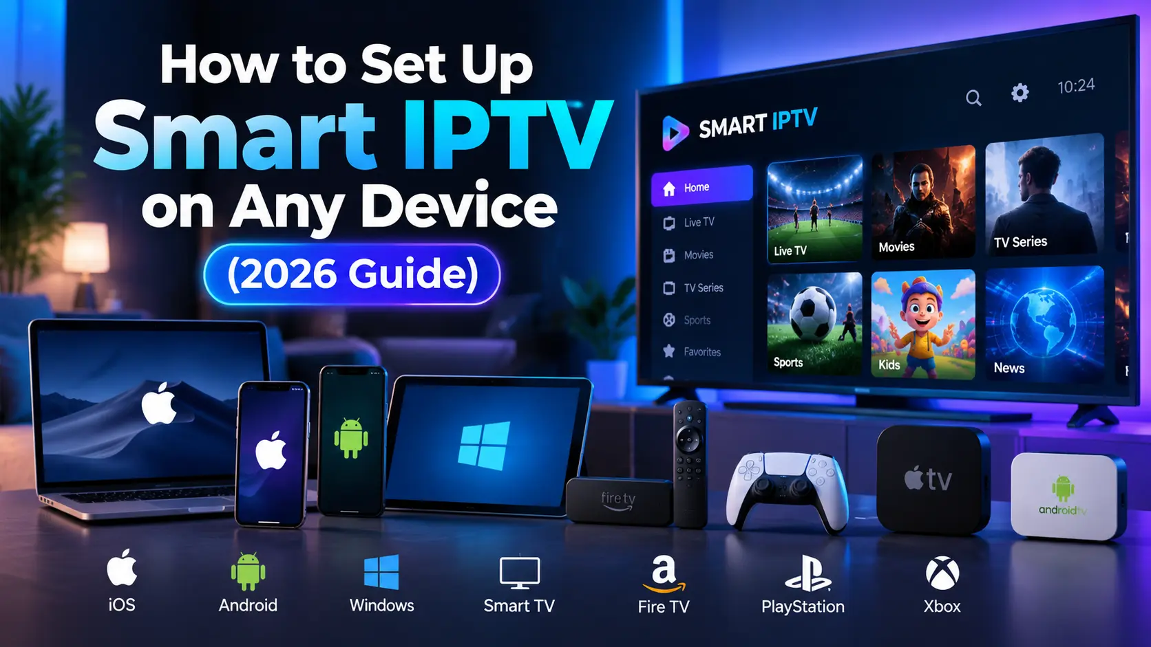 How to set up Smart IPTV on Samsung TV, Fire TV, iOS, Android, Windows, and other devices